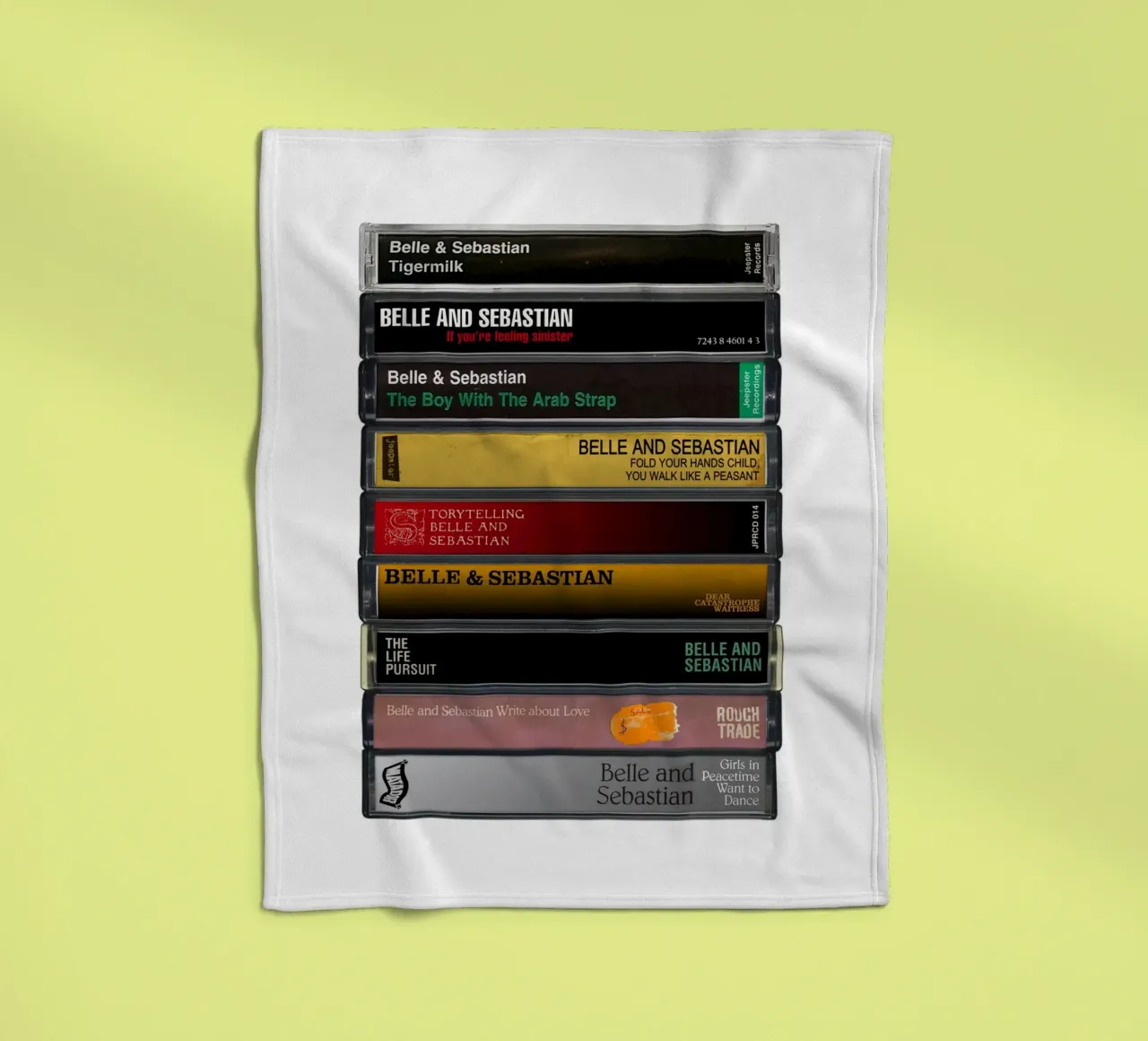 Belle & Sebastian - Collected Albums - Music Cassette Print fleece blanket by MrMustardPrints