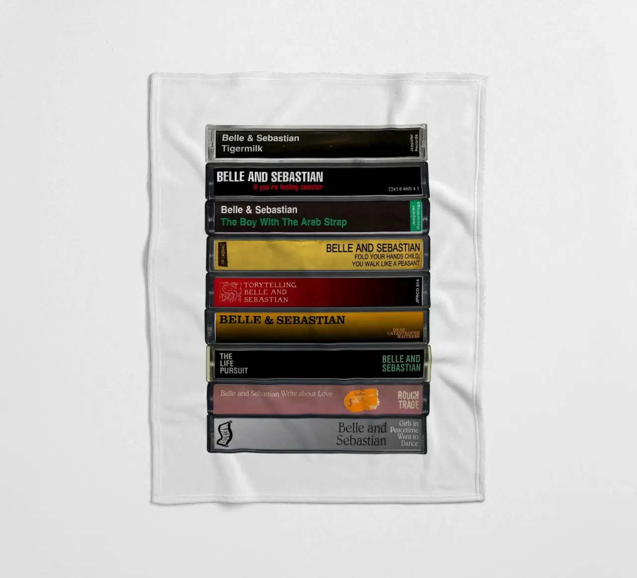 Belle & Sebastian - Collected Albums - Music Cassette Print fleece blanket by MrMustardPrints