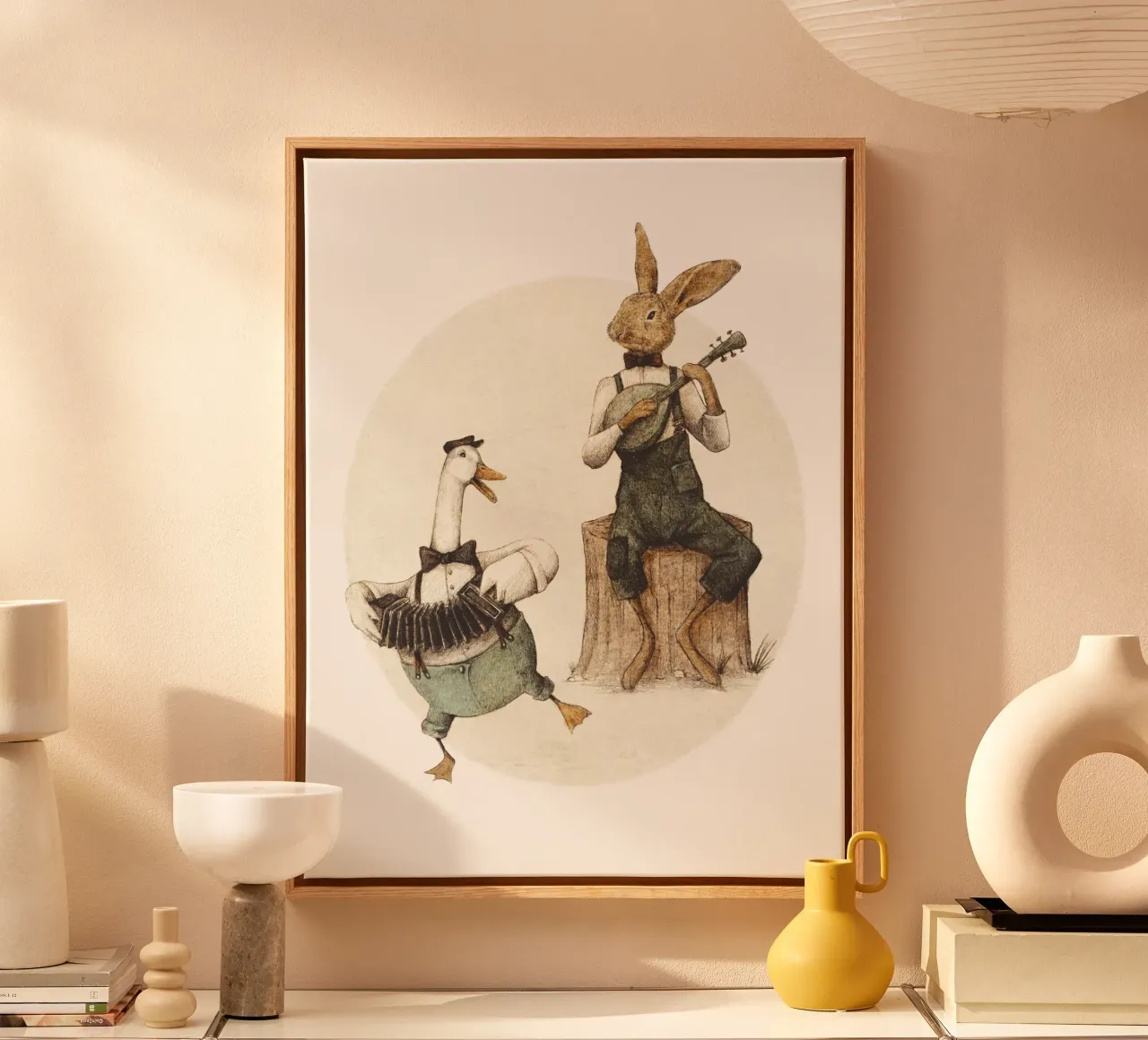 Feathered and Furry Harmony canvas with Floater frame by mikekoubou