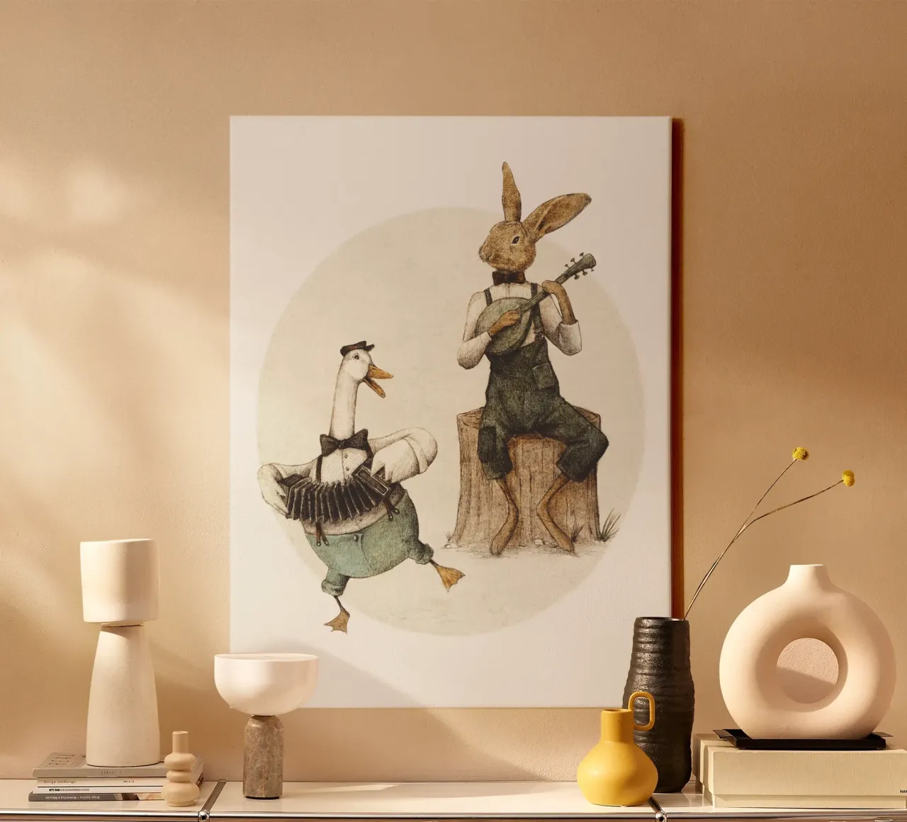 Feathered and Furry Harmony canvas with Floater frame by mikekoubou