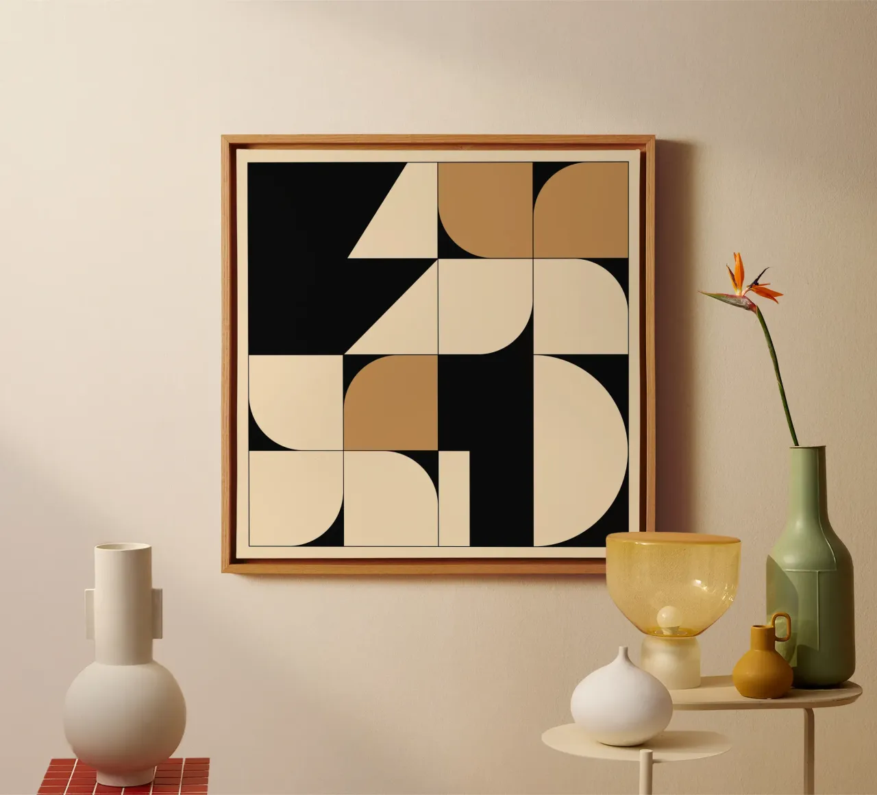 Forme geometriche moderne 48 tela con Cornice a cassetta da Gaite