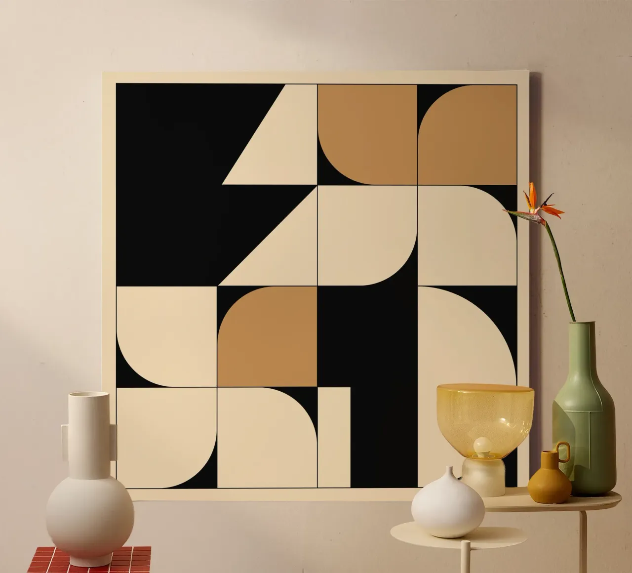 Forme geometriche moderne 48 tela con Cornice a cassetta da Gaite