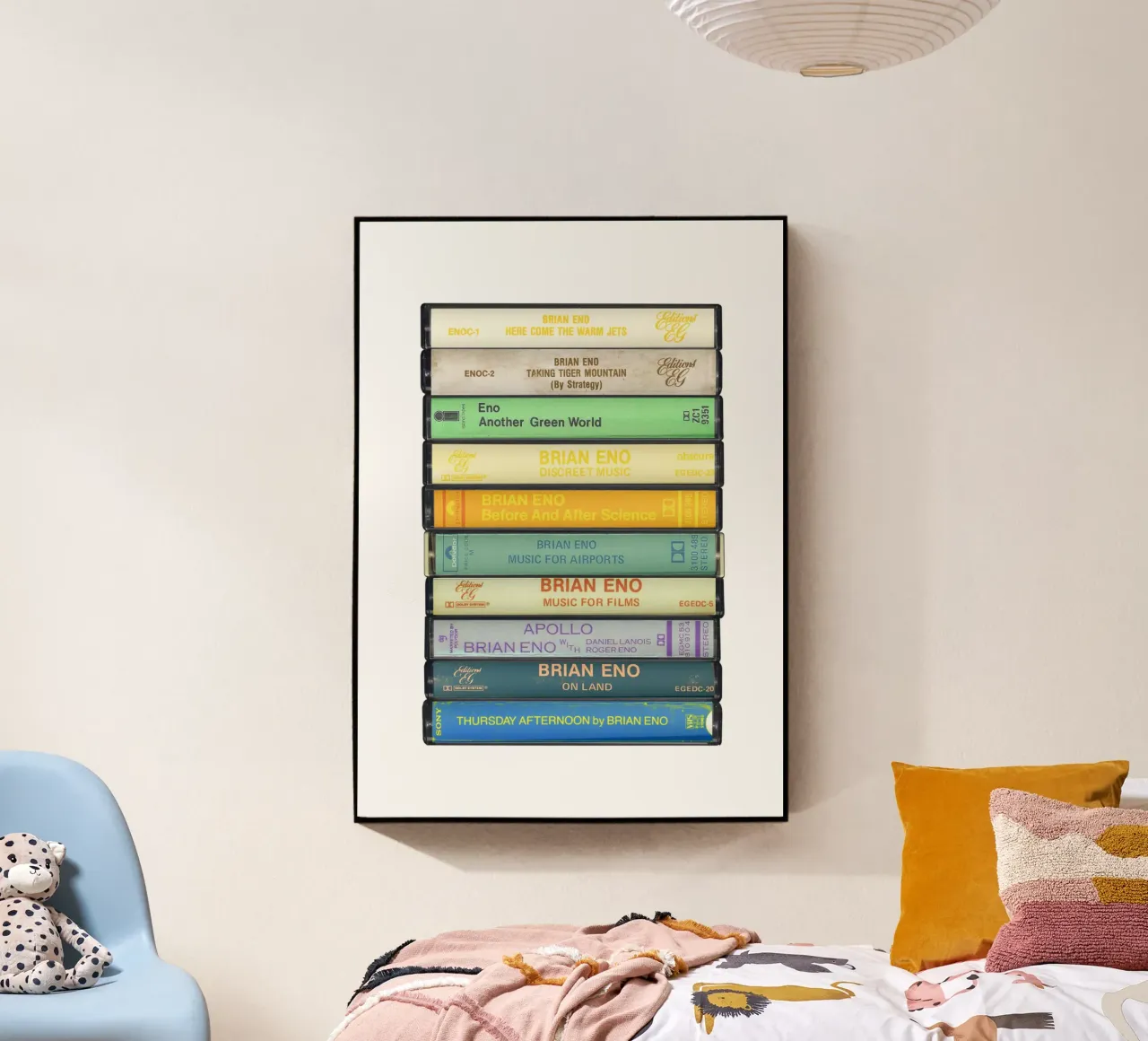 Brian Eno - Gesammelte Alben - Musikkassetten-Druck Acryl-Glas von MrMustardPrints