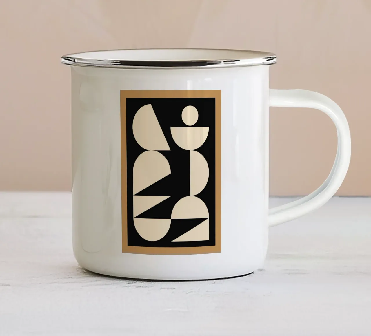 Forme geometriche moderne 45 tazza in smalto da Gaite