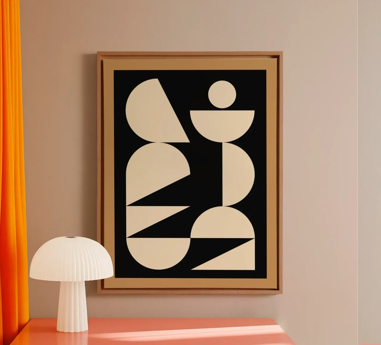 Forme geometriche moderne 45 tela con Cornice a cassetta da Gaite