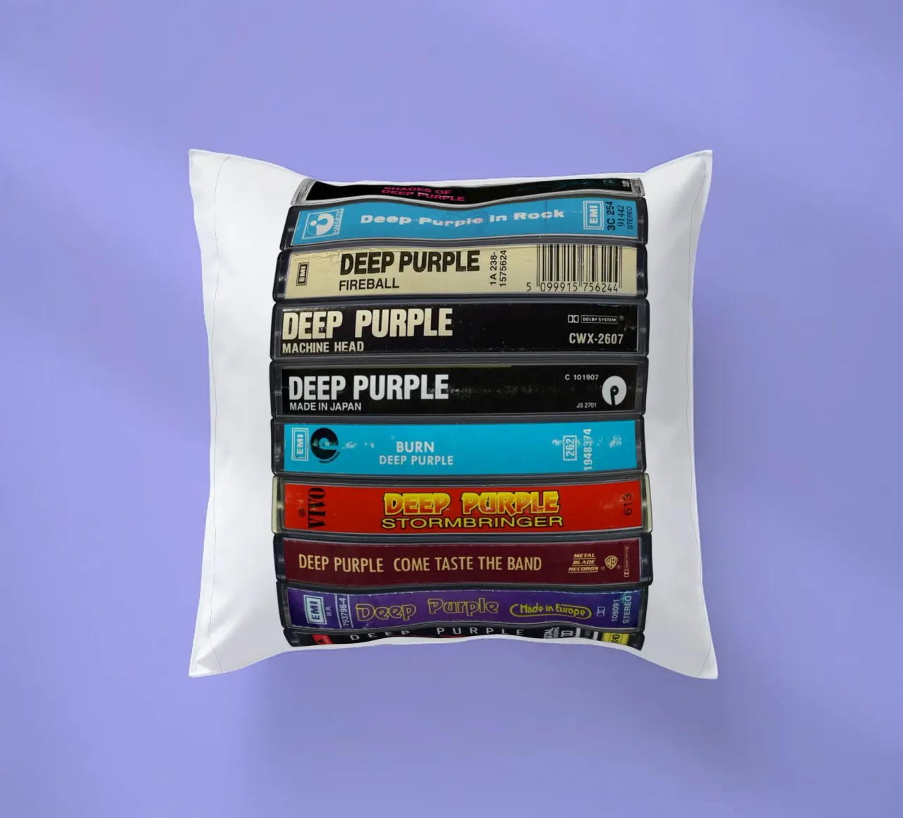Deep Purple - Album raccolti - Stampa musicassetta cuscino da MrMustardPrints