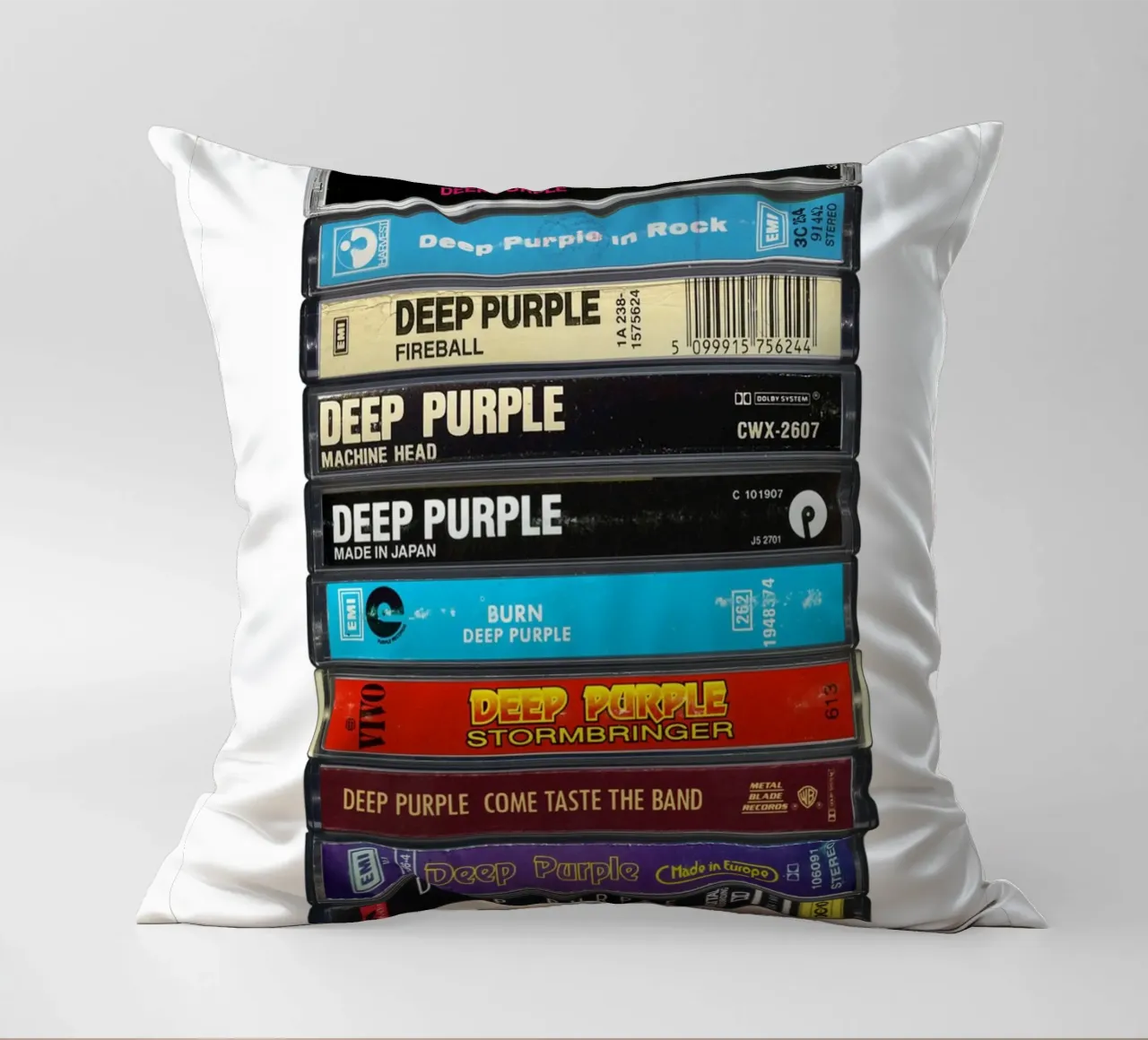 Deep Purple - Album raccolti - Stampa musicassetta cuscino da MrMustardPrints