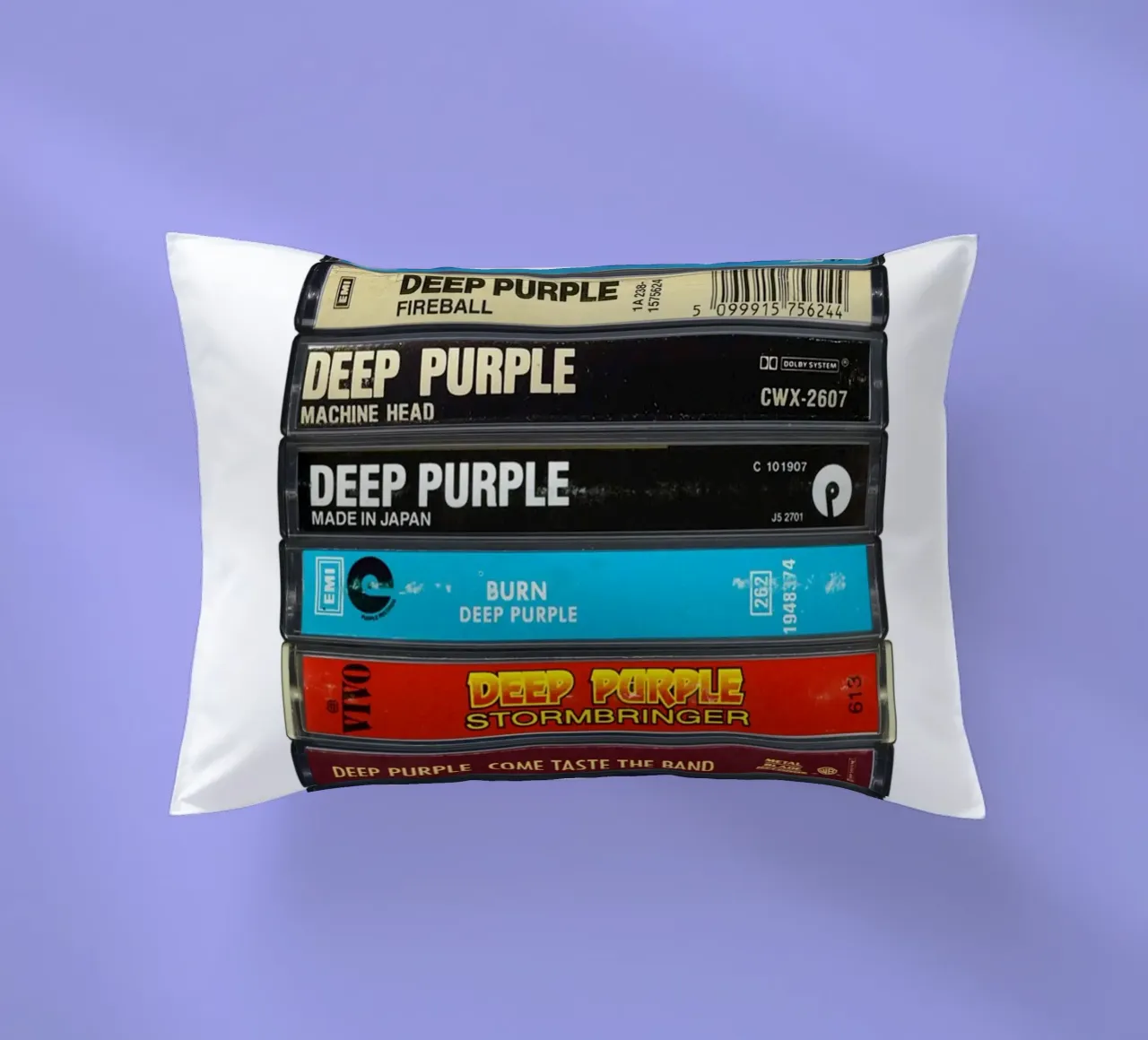 Deep Purple - Album raccolti - Stampa musicassetta cuscino da MrMustardPrints
