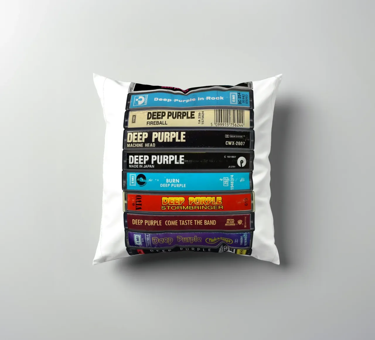 Deep Purple - Album raccolti - Stampa musicassetta cuscino da MrMustardPrints