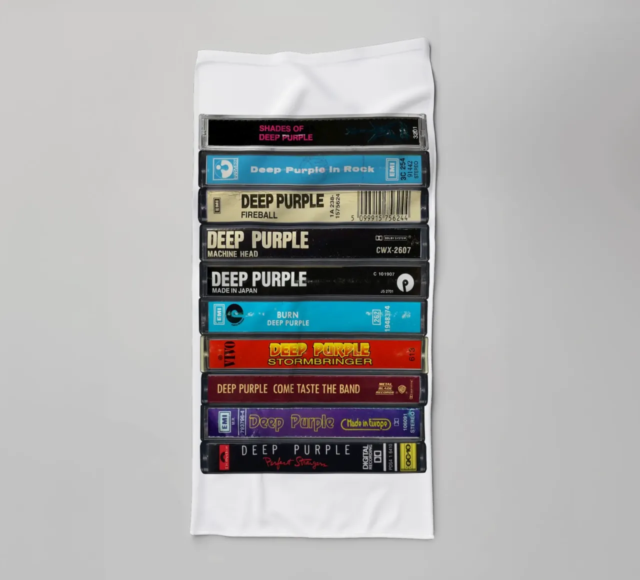 Deep Purple - Collected Albums - Music Cassette Print serviette de bain de MrMustardPrints