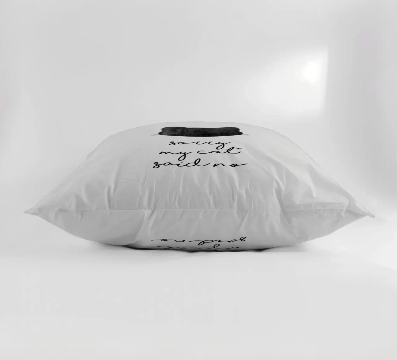 Sorry My Cat Said No decorative cushion by Orara Studio