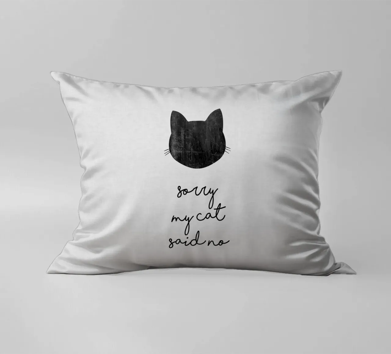 Sorry My Cat Said No decorative cushion by Orara Studio