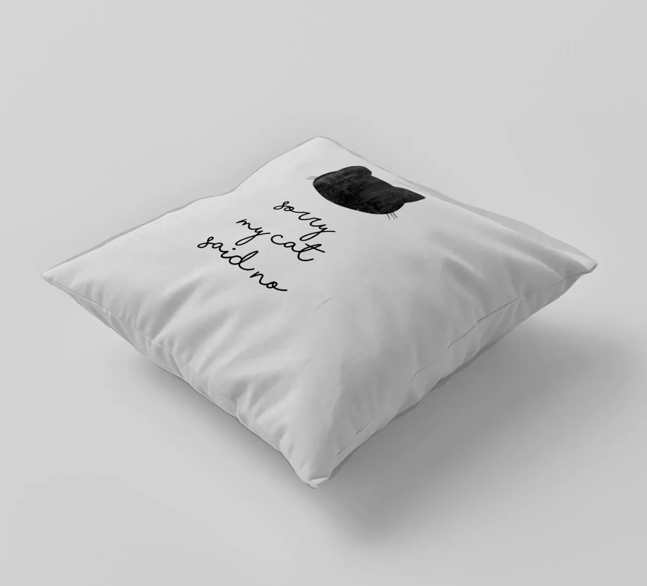 Sorry My Cat Said No decorative cushion by Orara Studio