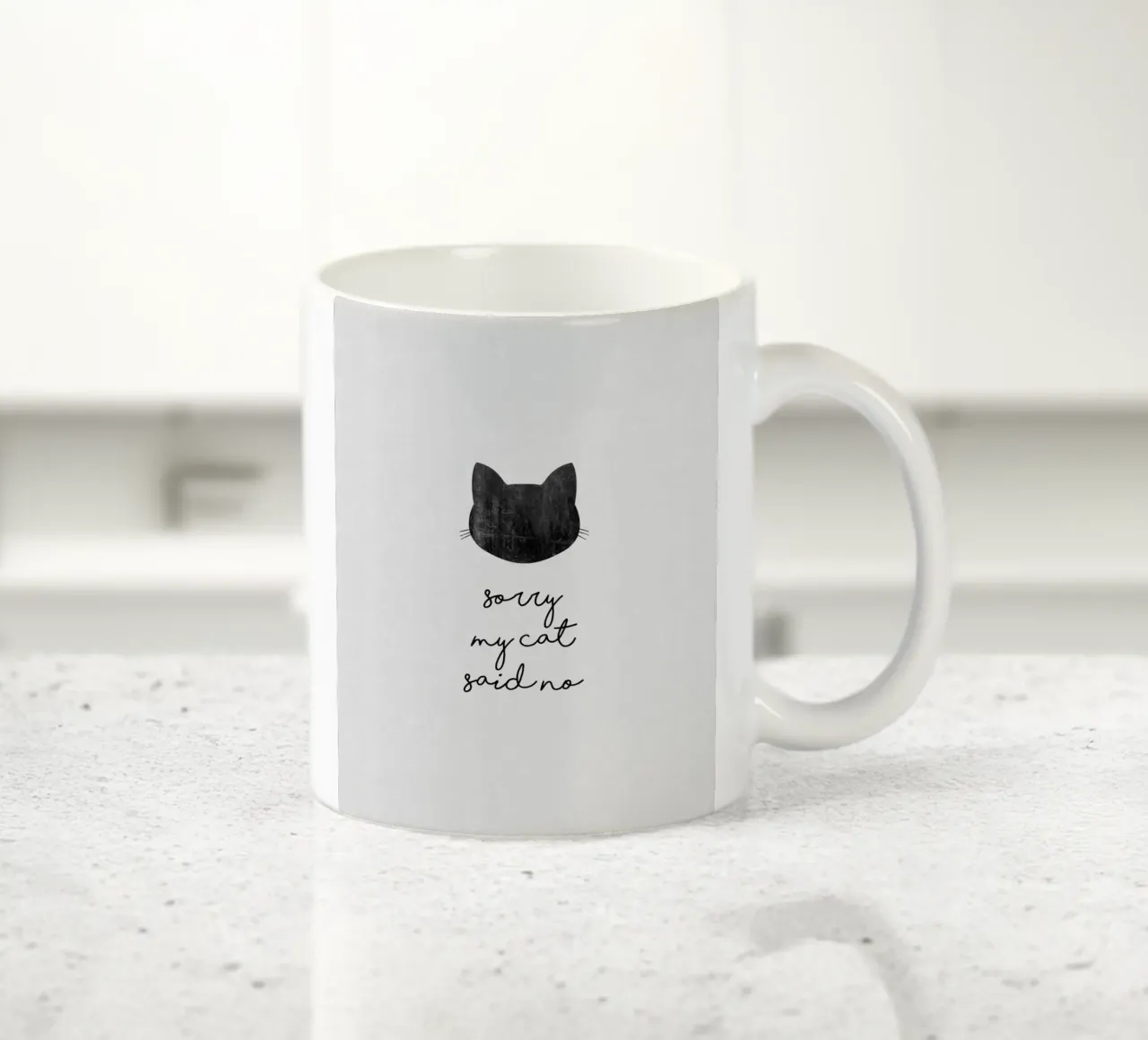 Sorry My Cat Said No ceramic mug by Orara Studio