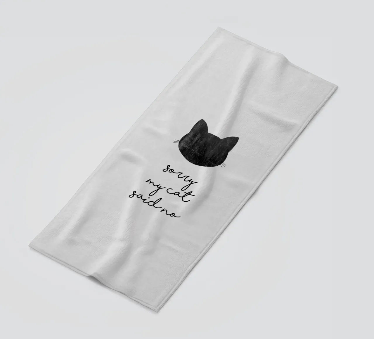 Sorry My Cat Said No beach towel by Orara Studio