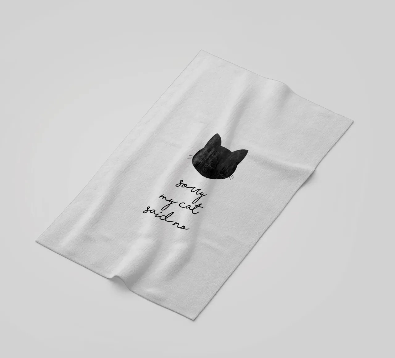Sorry My Cat Said No beach towel by Orara Studio