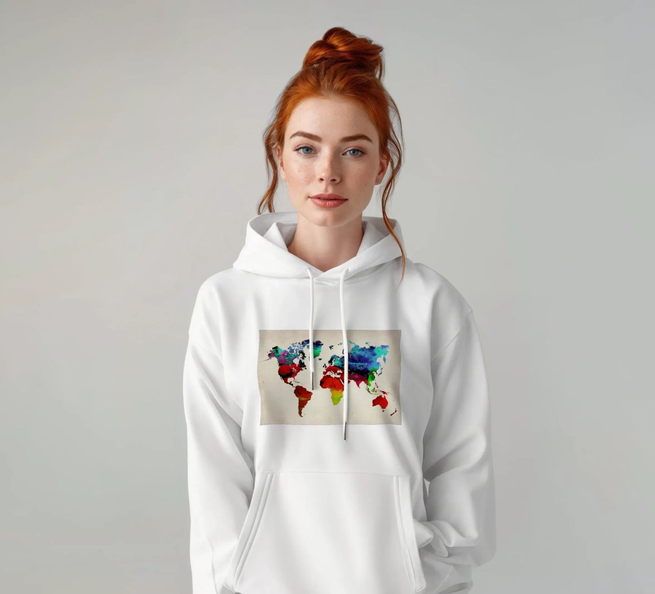 World Map felpa con cappuccio da Naxart