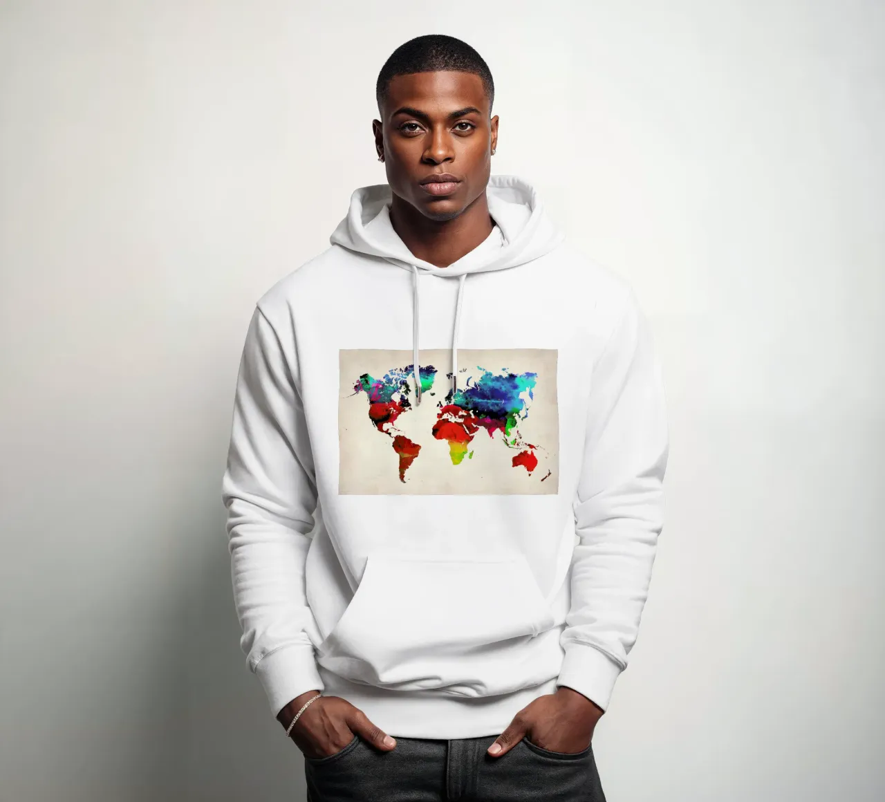 World Map felpa con cappuccio da Naxart