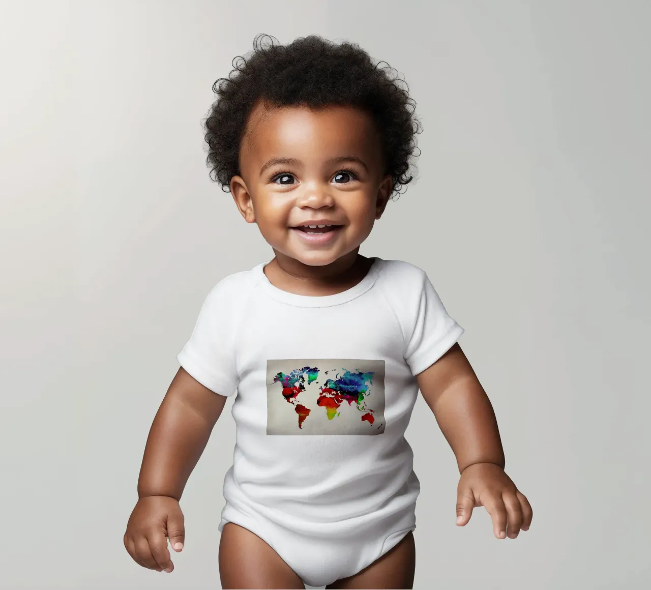 World Map body neonato maniche corte da Naxart