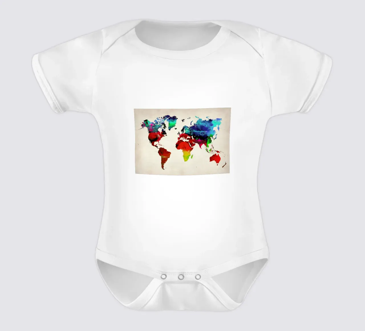 World Map body neonato maniche corte da Naxart