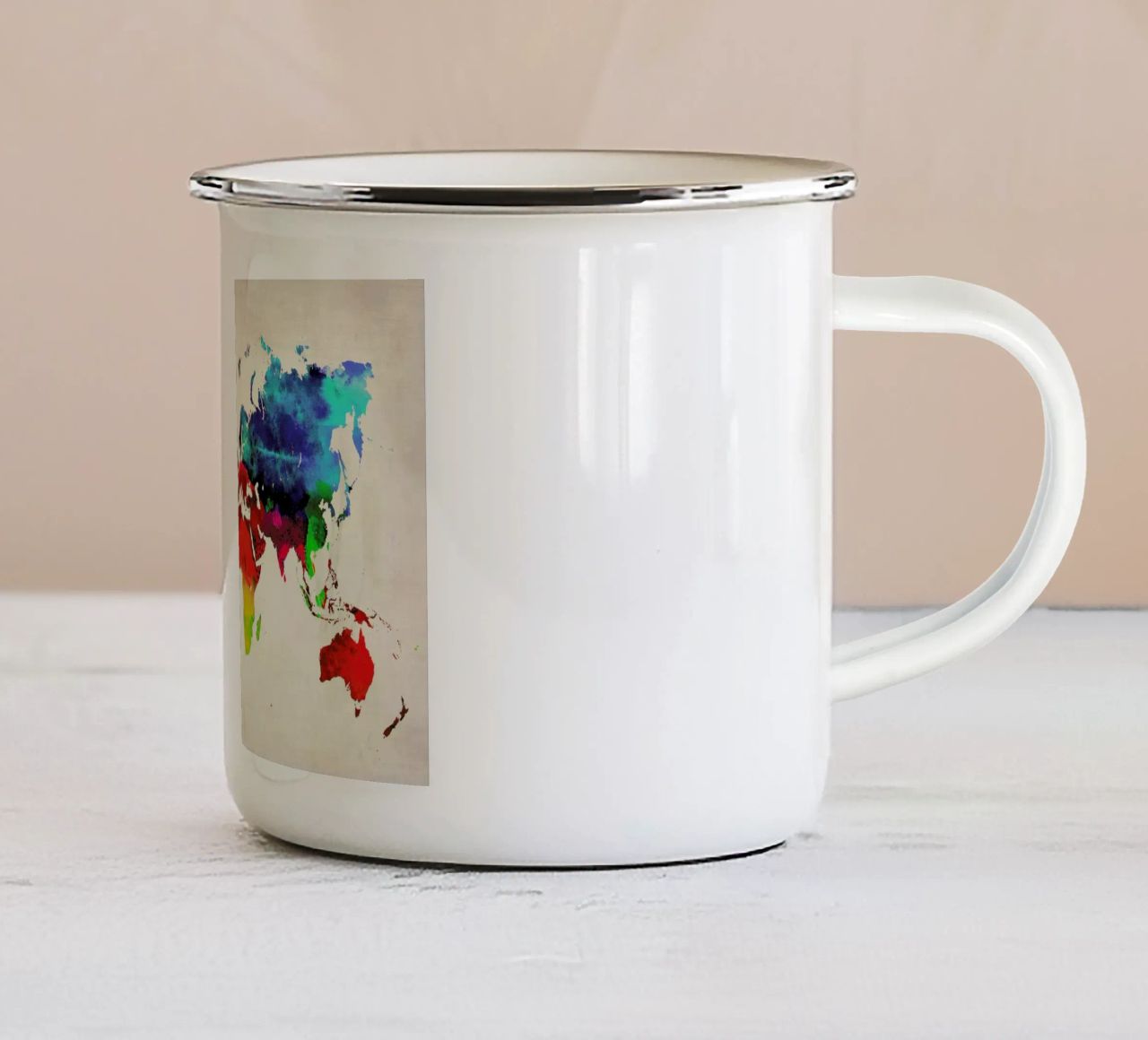 World Map tazza in smalto da Naxart