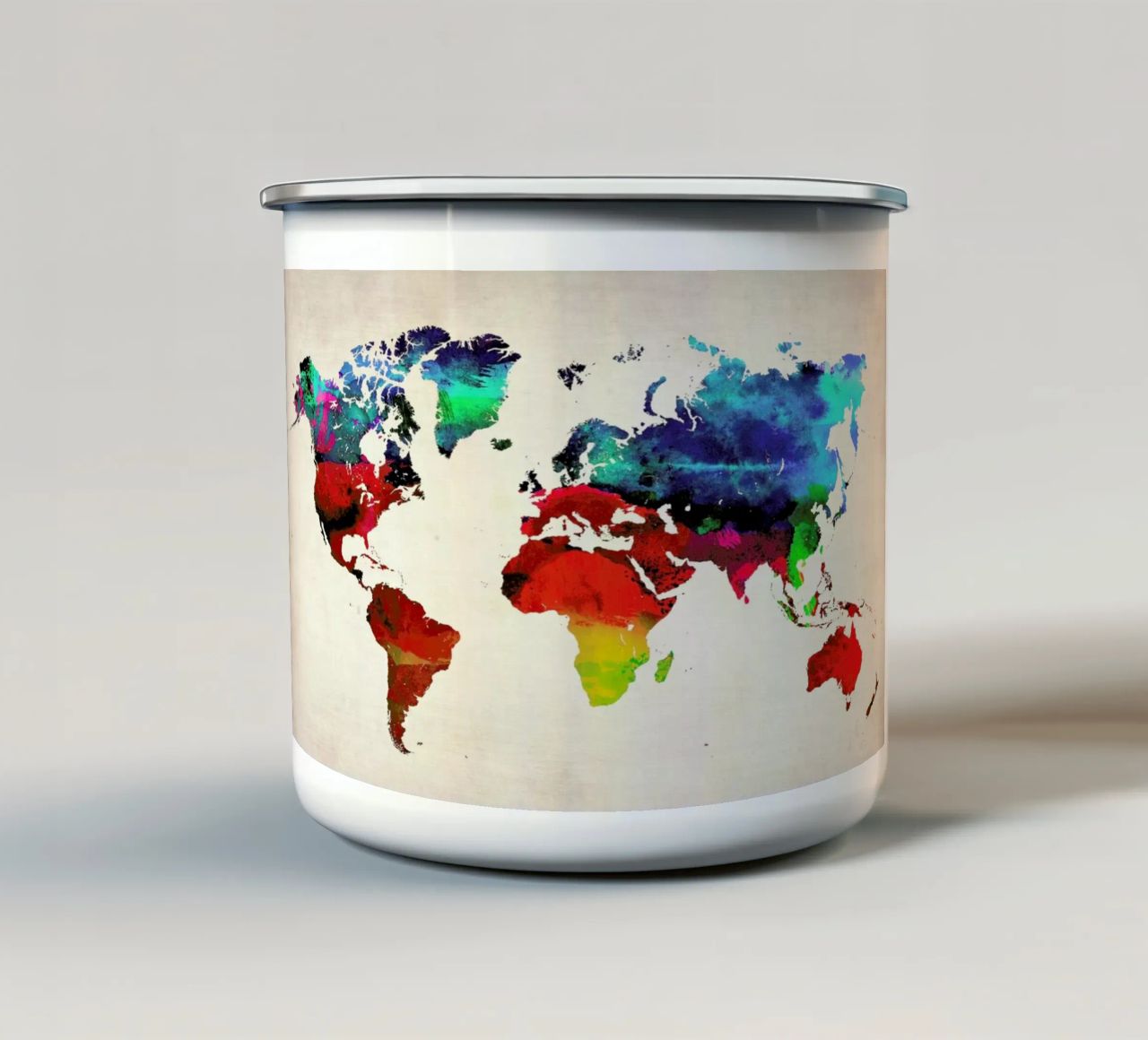 World Map tazza in smalto da Naxart