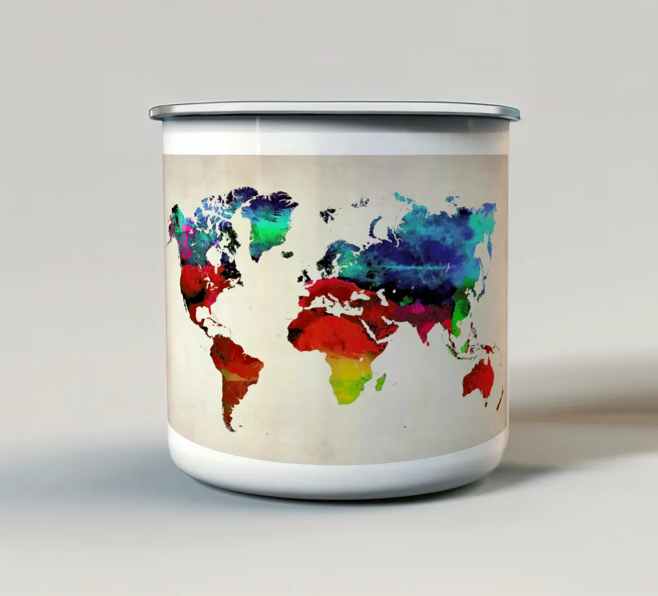 World Map emaille mok van Naxart