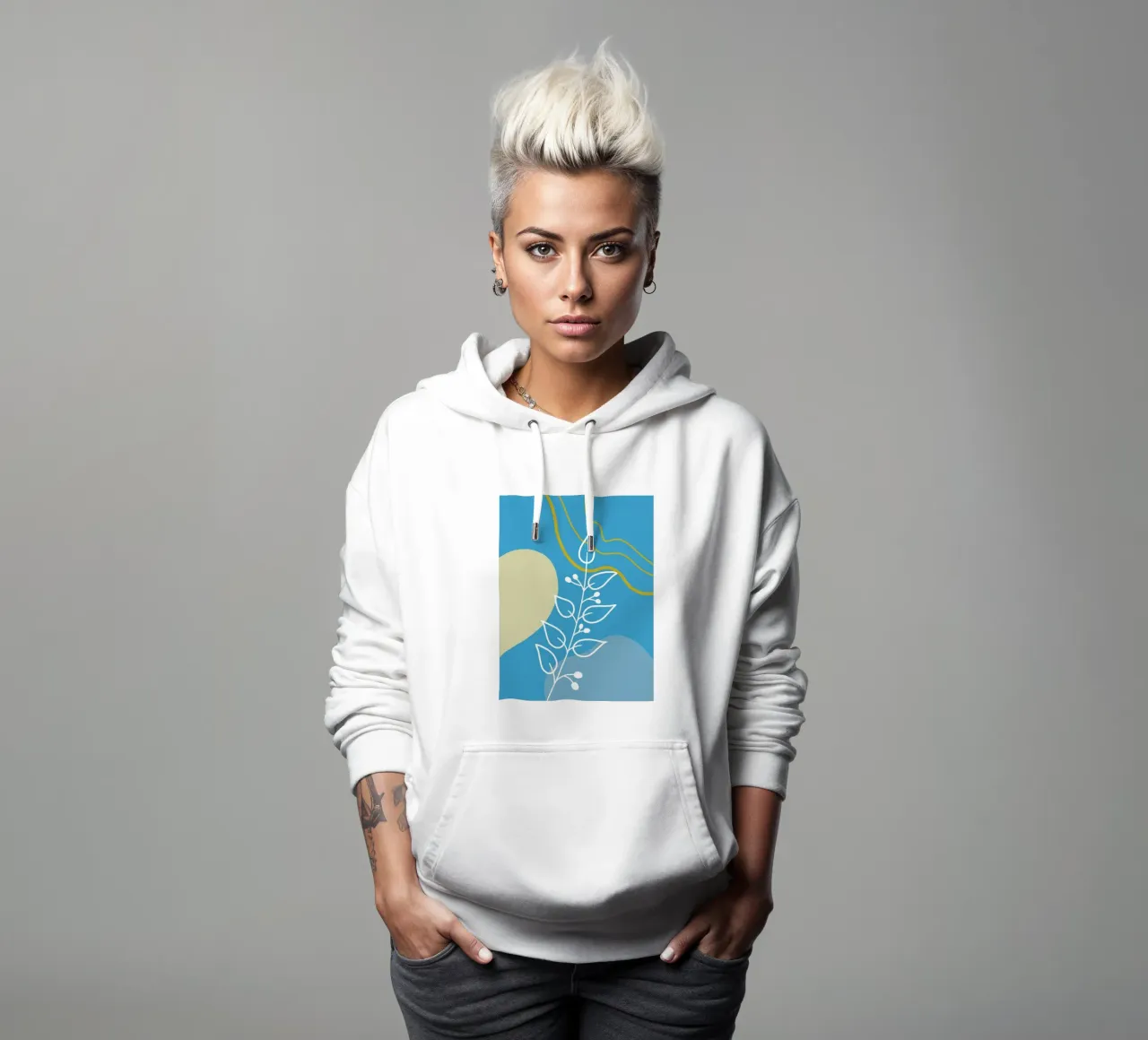 Minimalist botanical design felpa con cappuccio da LisaArtes