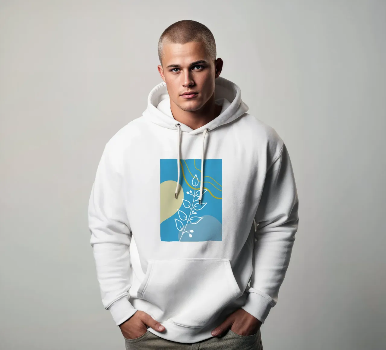 Minimalist botanical design felpa con cappuccio da LisaArtes