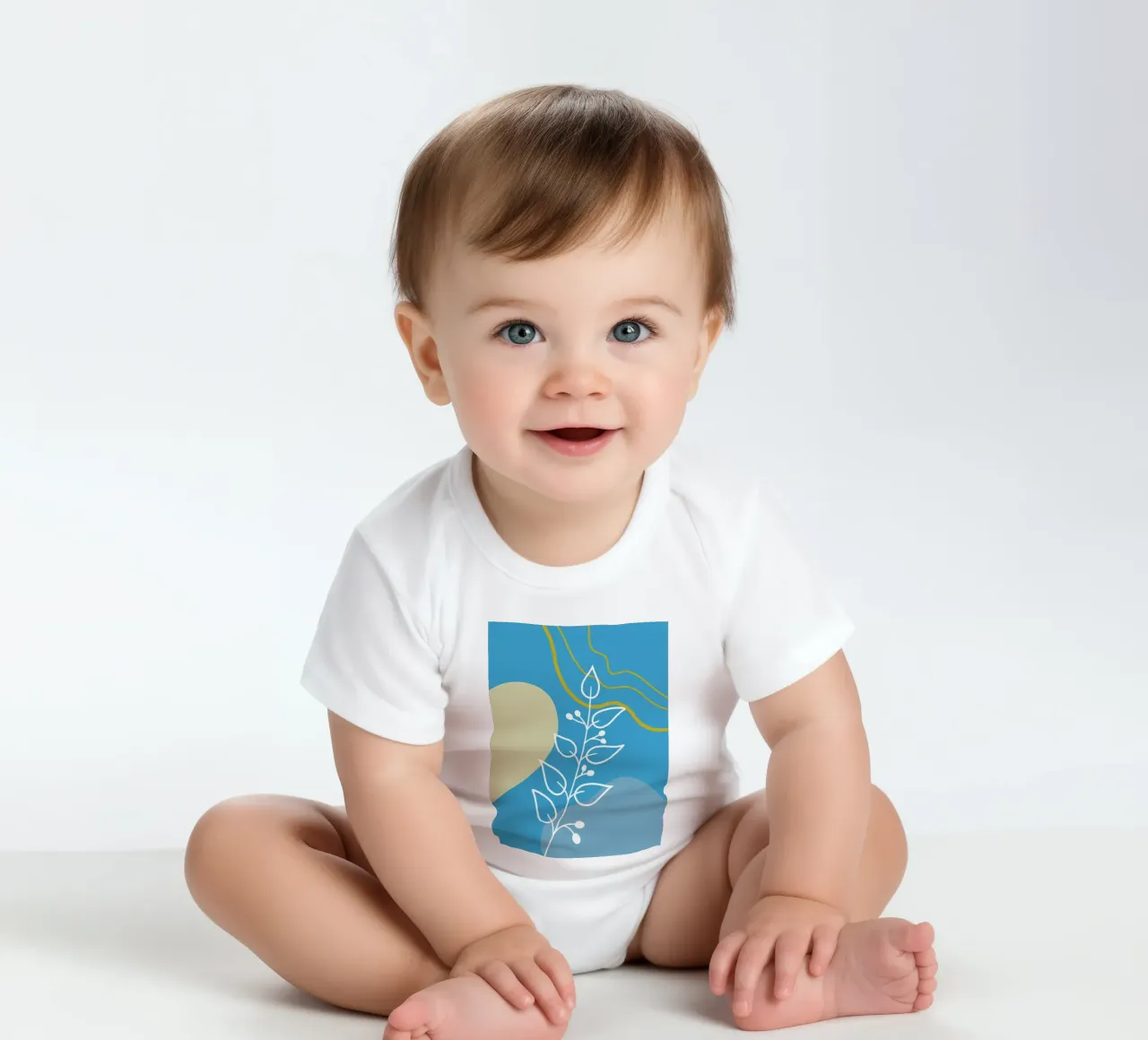 Minimalist botanical design body neonato maniche corte da LisaArtes