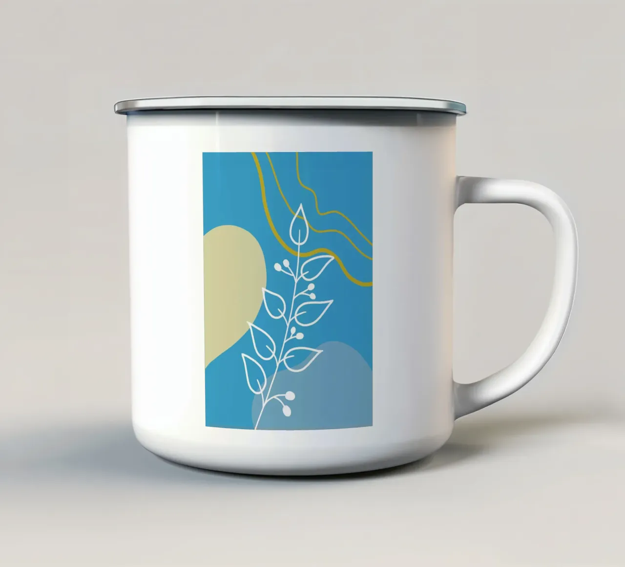 Minimalist botanical design tazza in smalto da LisaArtes