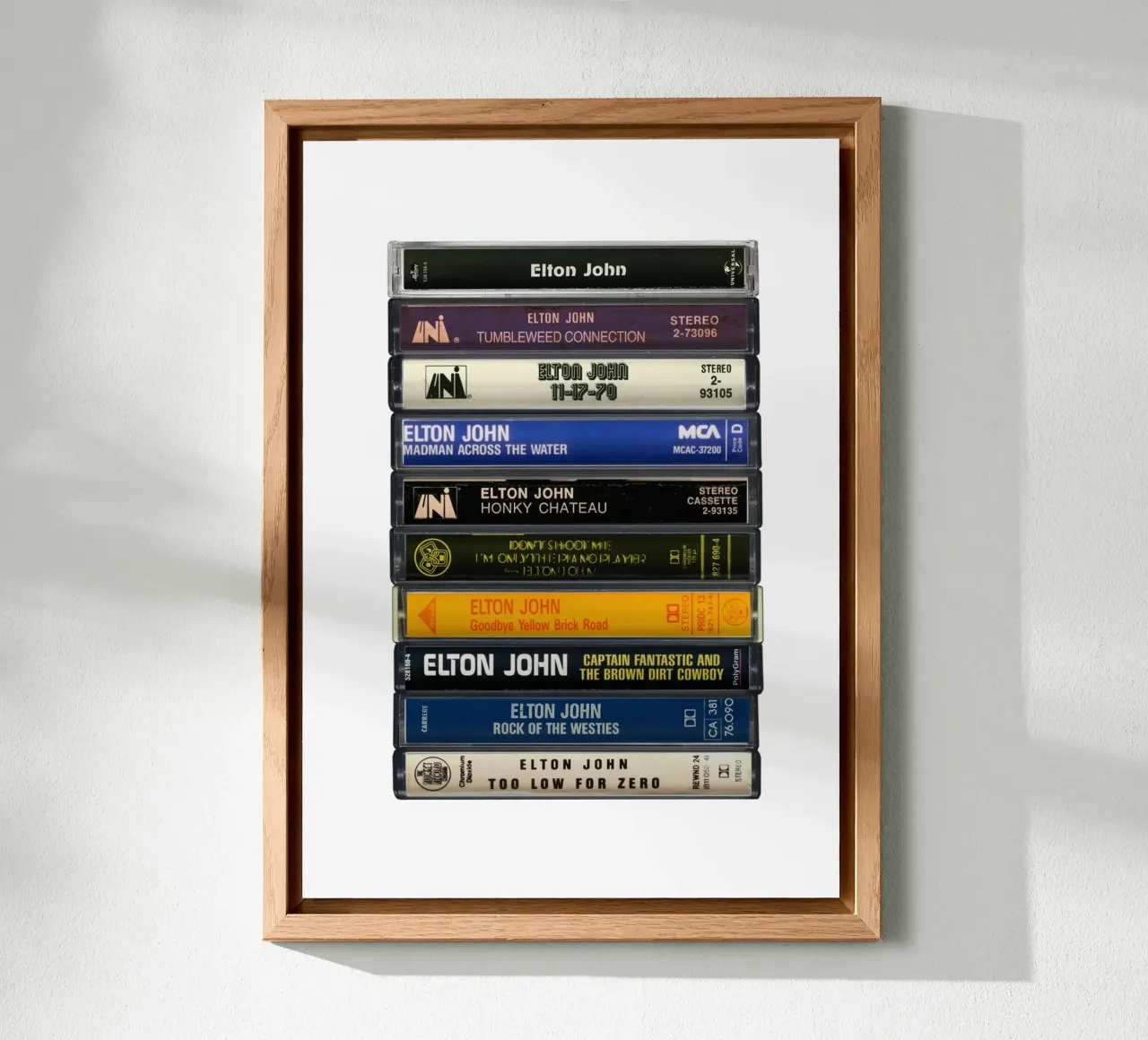 Elton John - Album raccolti - Stampa cassetta d'epoca alluminio dibond da MrMustardPrints