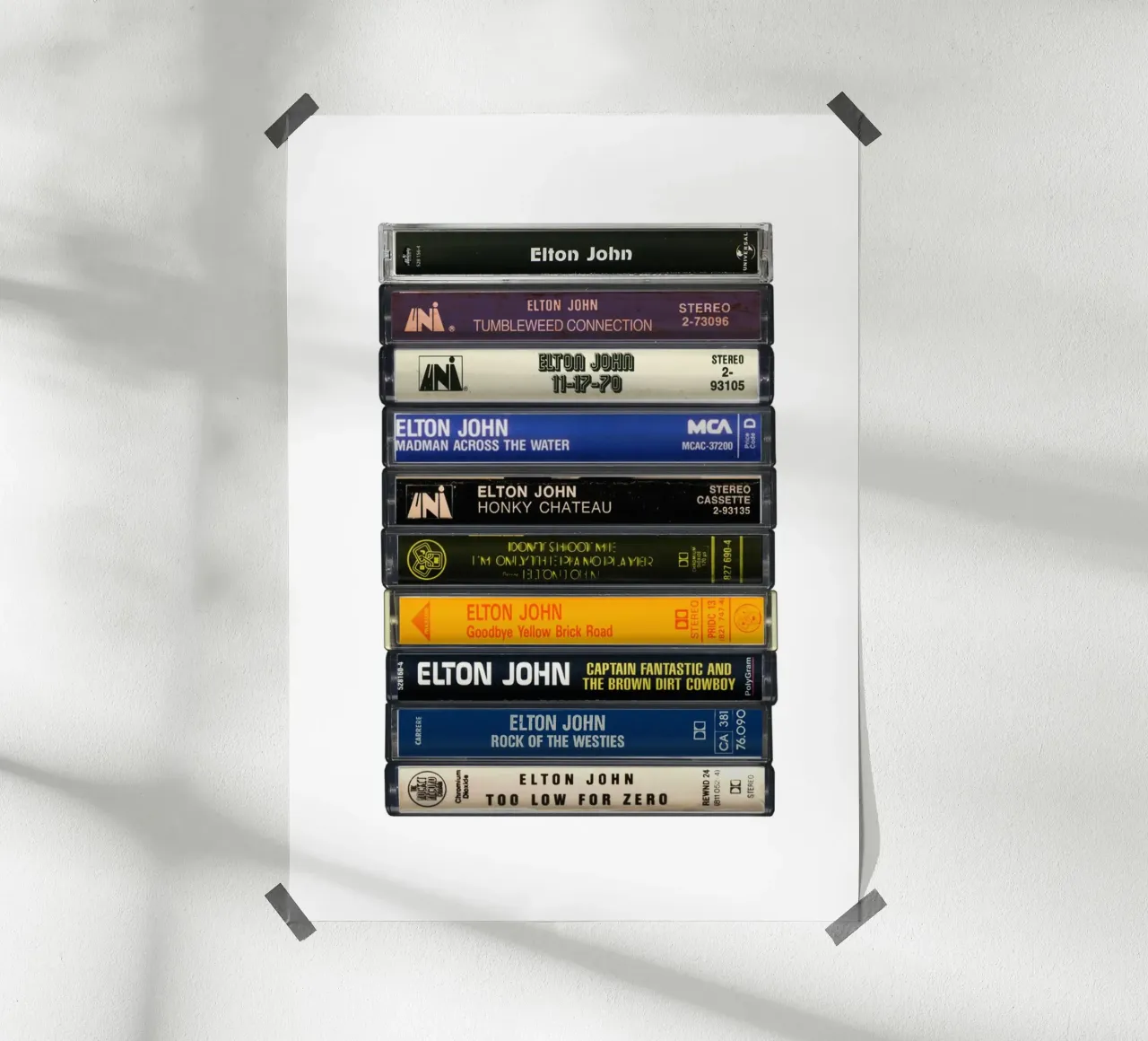 Elton John - Album raccolti - Stampa cassetta d'epoca carta hahnemühle da MrMustardPrints