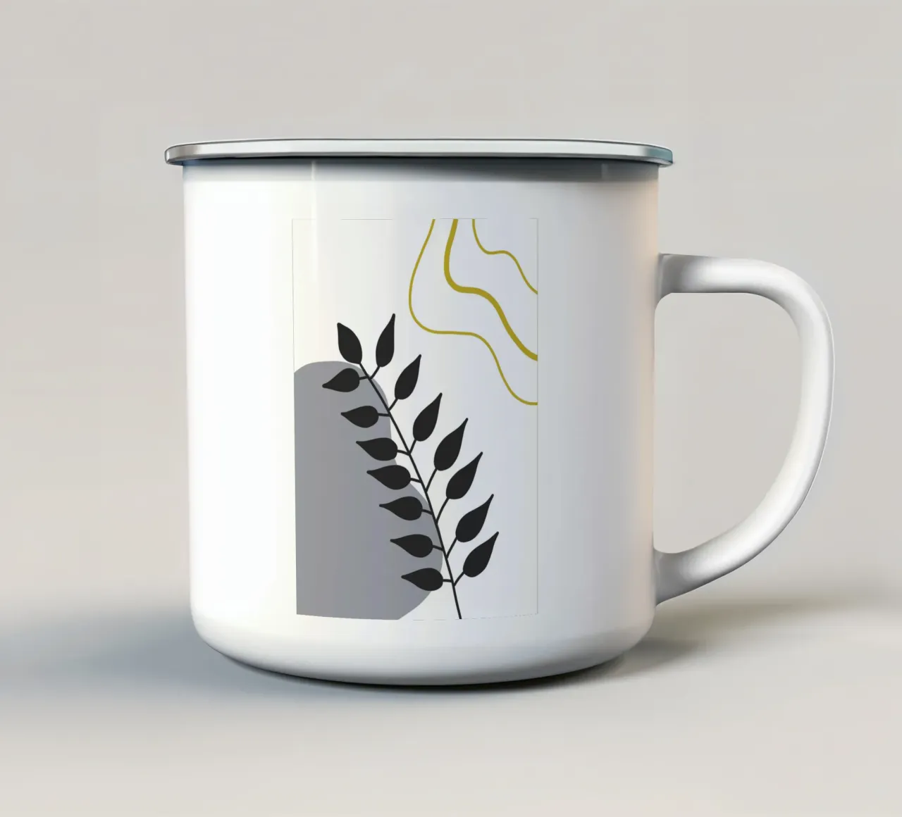 Branch and leaves dark tazza in smalto da LisaArtes