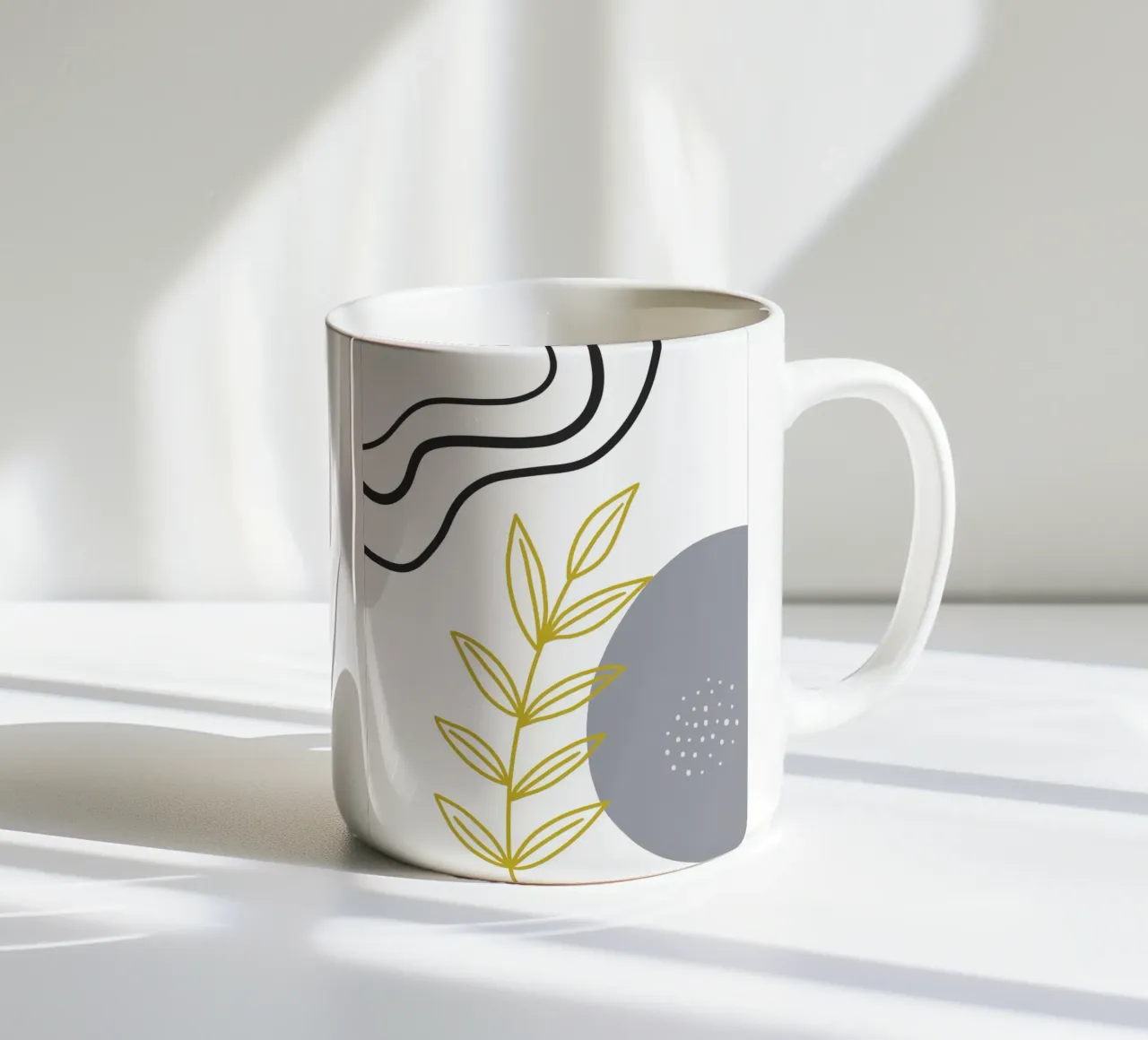 Gold leafy branch tazza in ceramica da LisaArtes