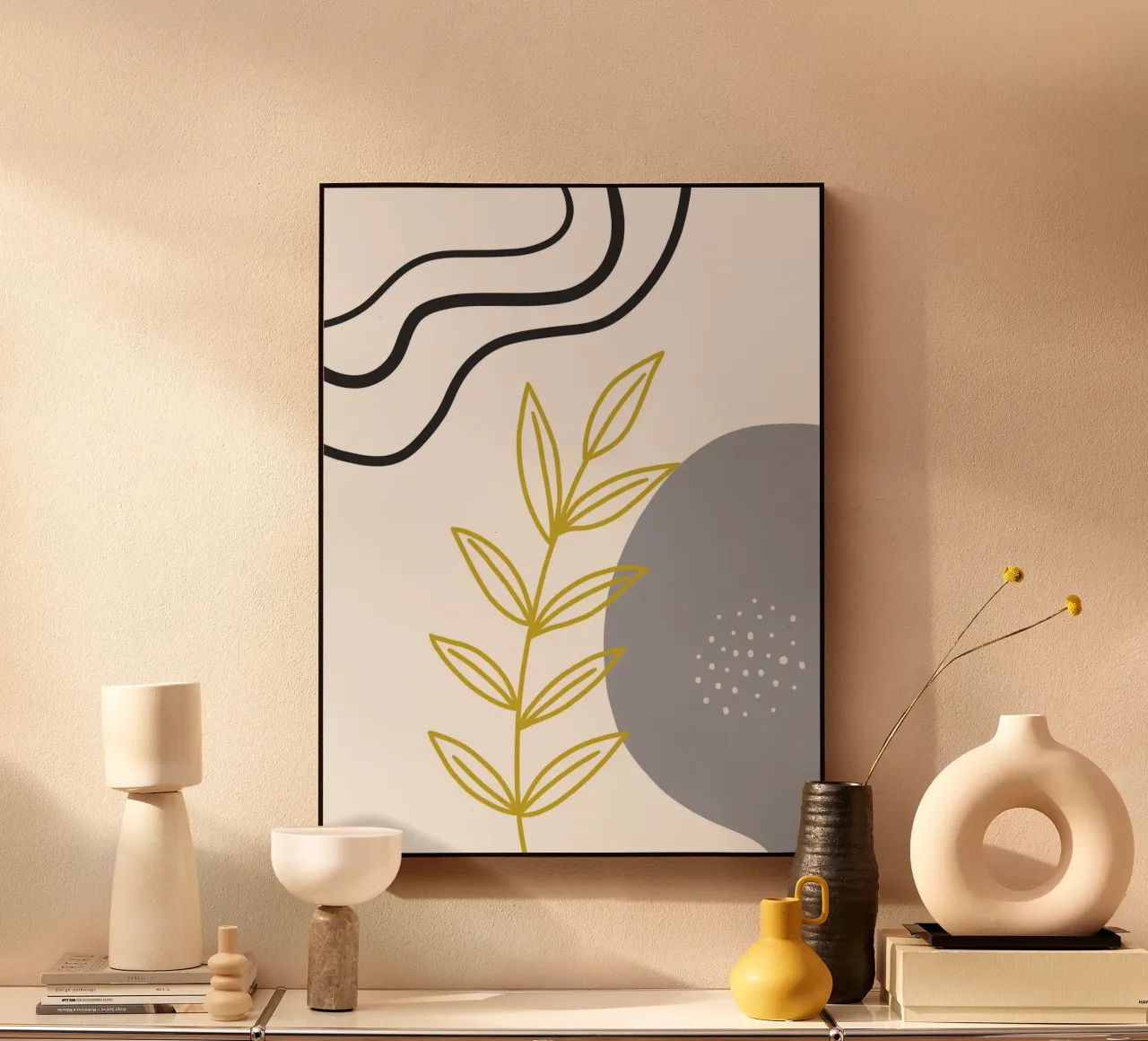 Gold leafy branch Acryl-Glas von LisaArtes