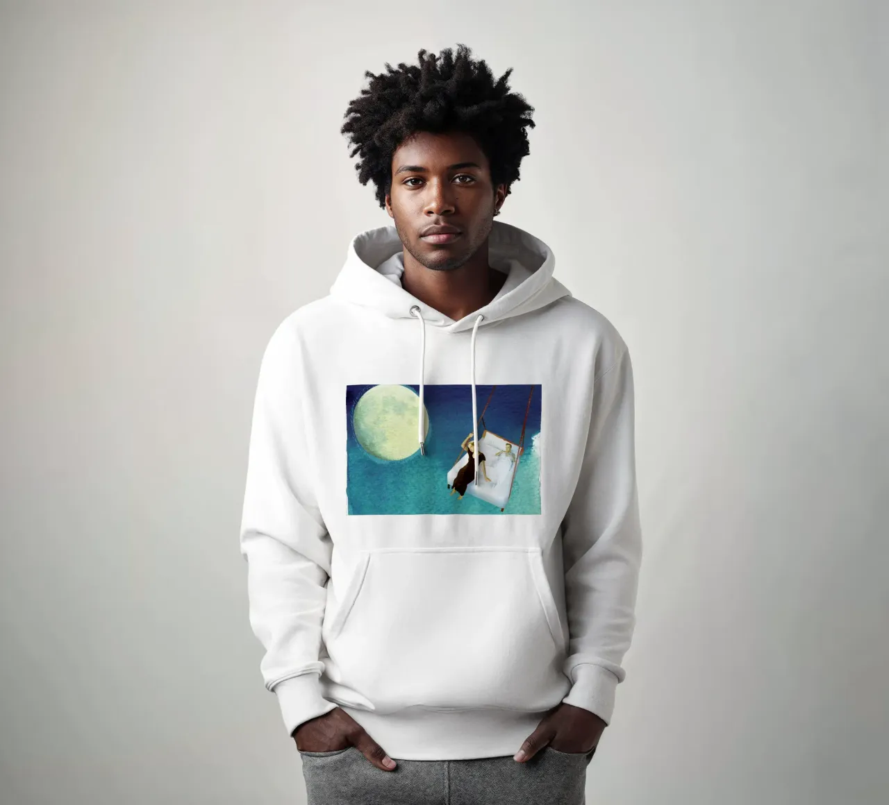 Moon Mood felpa con cappuccio da Ellen Weinstein