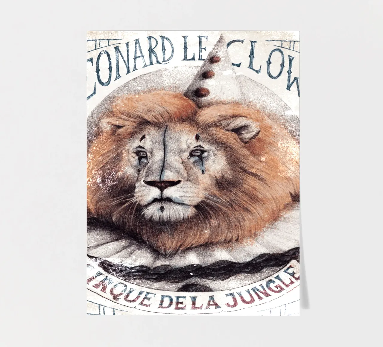 Leonard le Clown - Skurriler Charme und klassischer Zirkusgeist Stickerbogen von mikekoubou