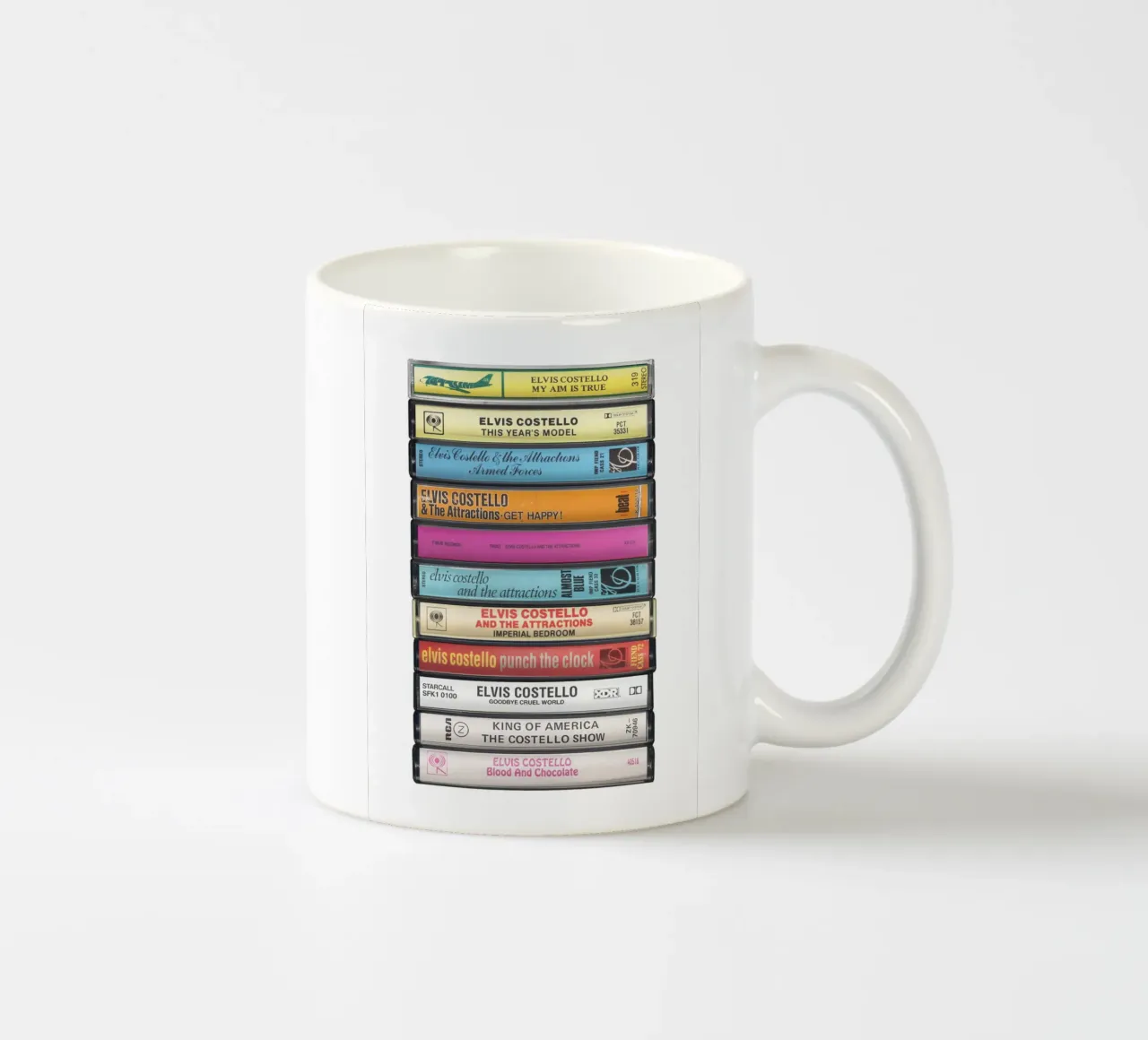 Elvis Costello - Album raccolti - Stampa cassetta d'epoca tazza in ceramica da MrMustardPrints