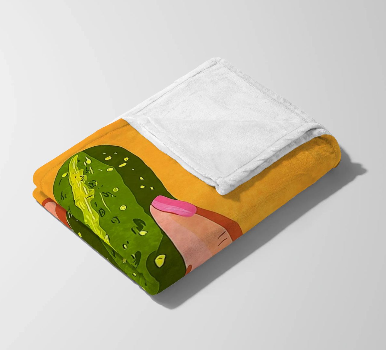 Pink fingernails and cucumber fleece blanket by Carinaprint