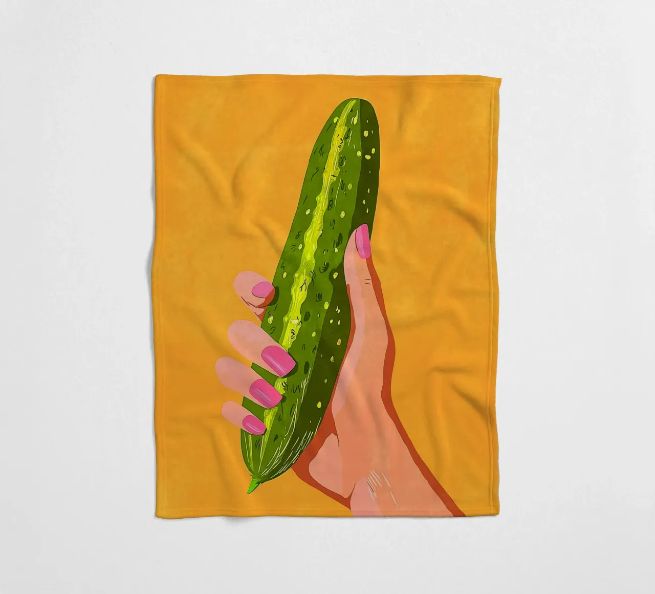 Uñas rosas y pepino manta de franela de Carinaprint