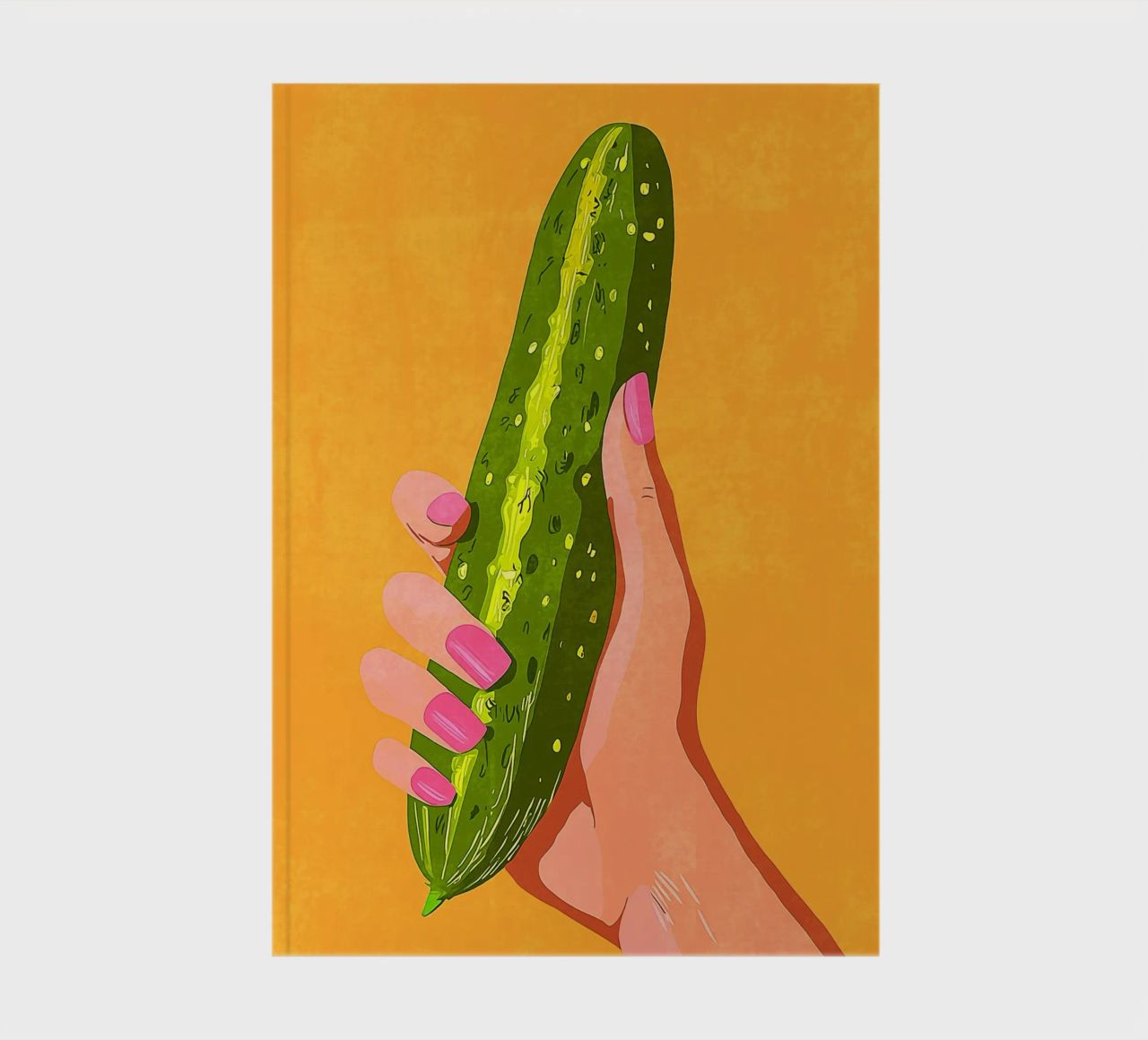 Pink fingernails and cucumber notebook by Carinaprint