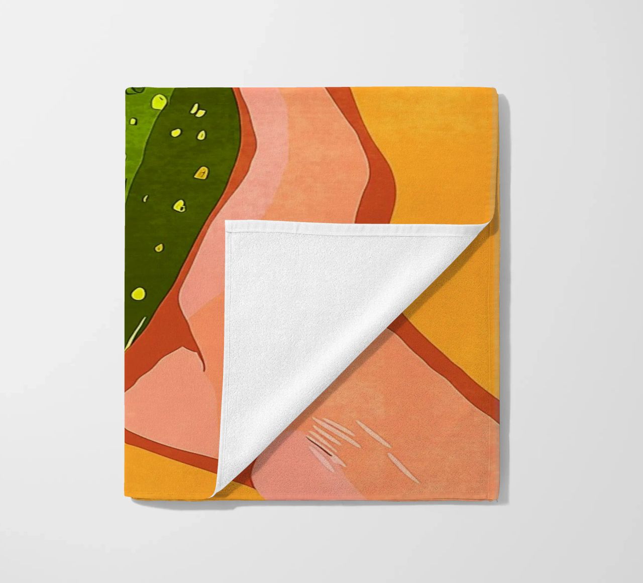 Pink fingernails and cucumber beach towel by Carinaprint
