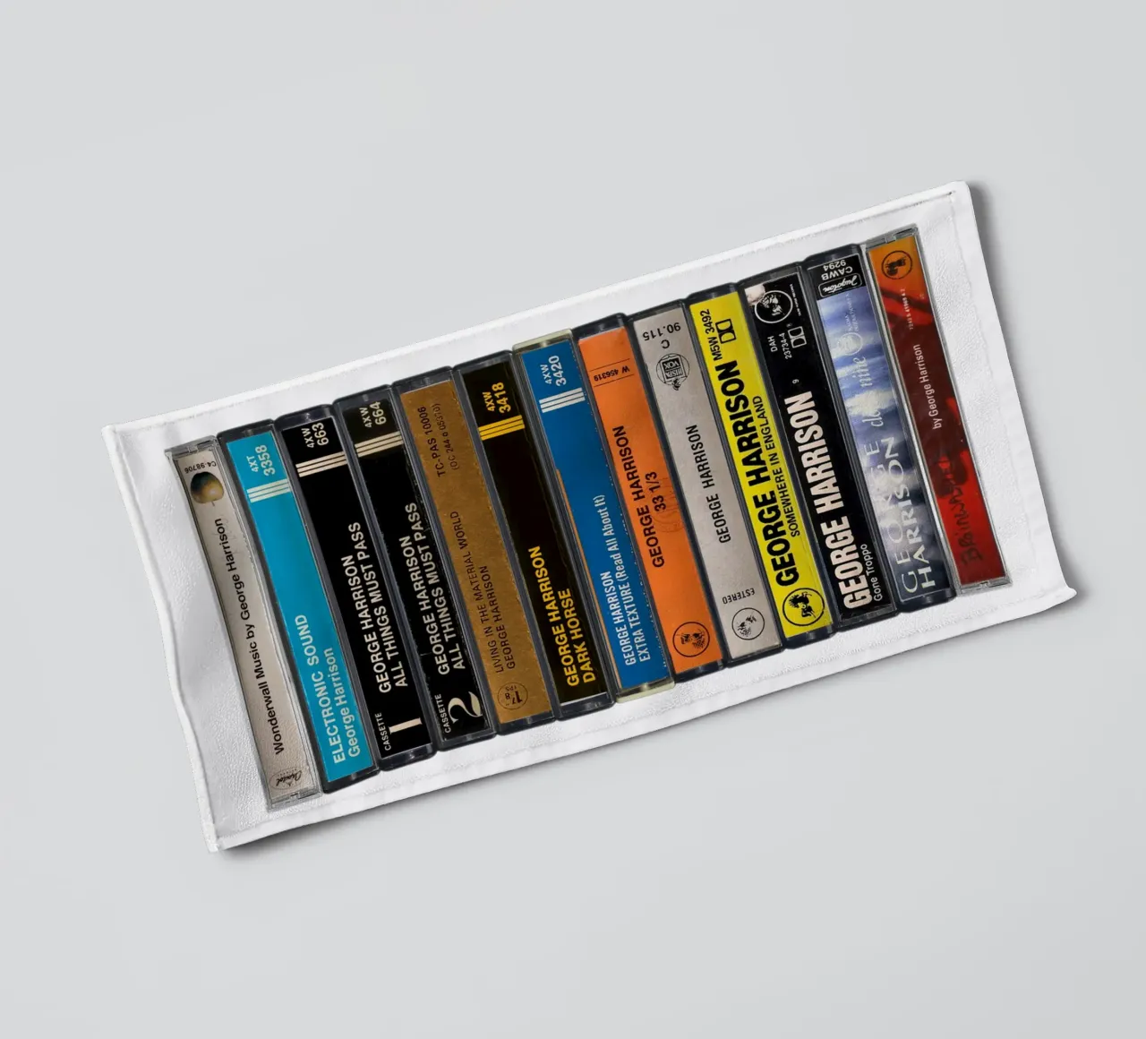 George Harrison - Collected Albums - Cassette Print towel by MrMustardPrints