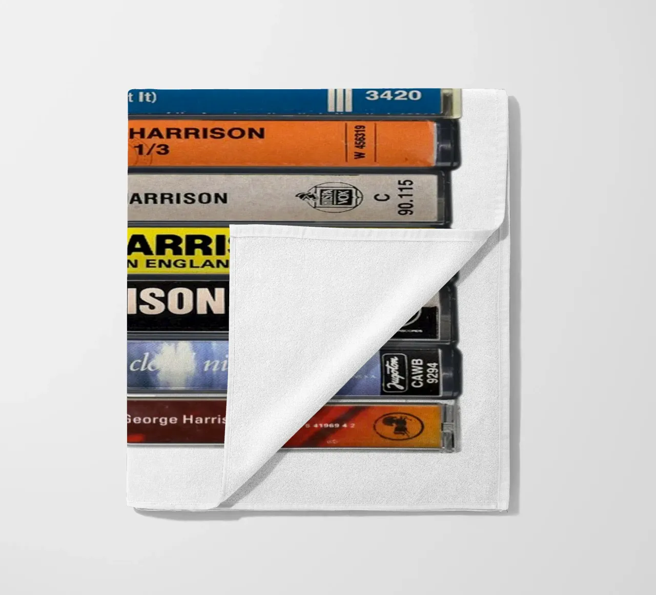 George Harrison - Collected Albums - Cassette Print beach towel by MrMustardPrints