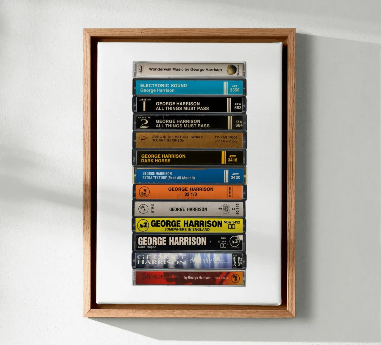 George Harrison - Collected Albums - Cassette Print canvas by MrMustardPrints