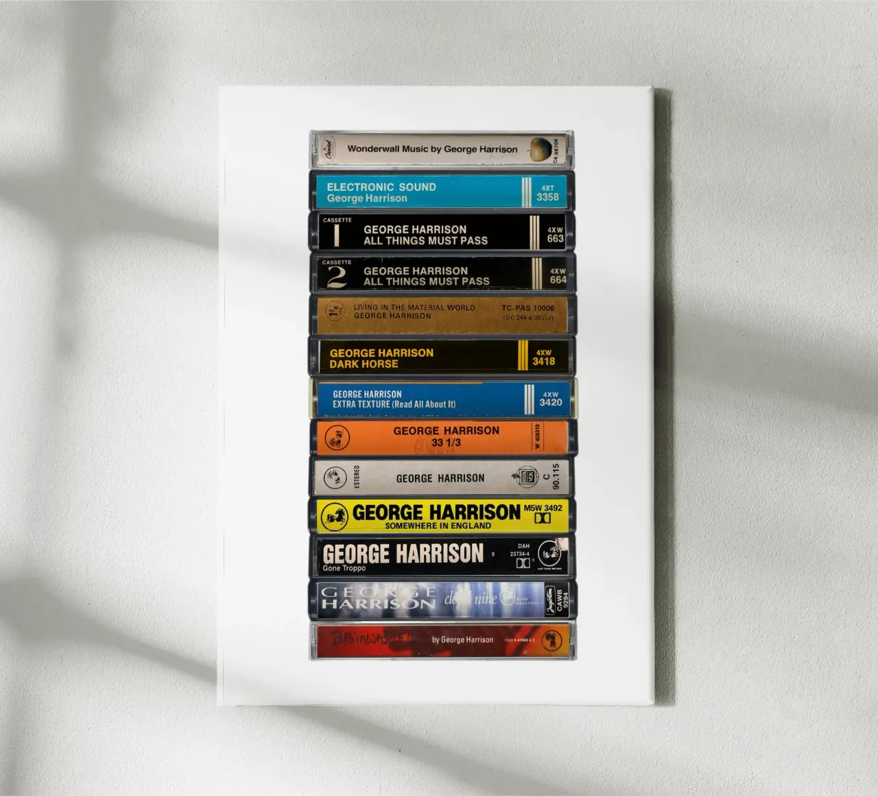 George Harrison - Collected Albums - Cassette Print canvas by MrMustardPrints