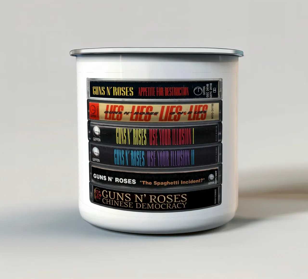 Guns N Roses - Album raccolti - Stampa su cassetta tazza in smalto da MrMustardPrints