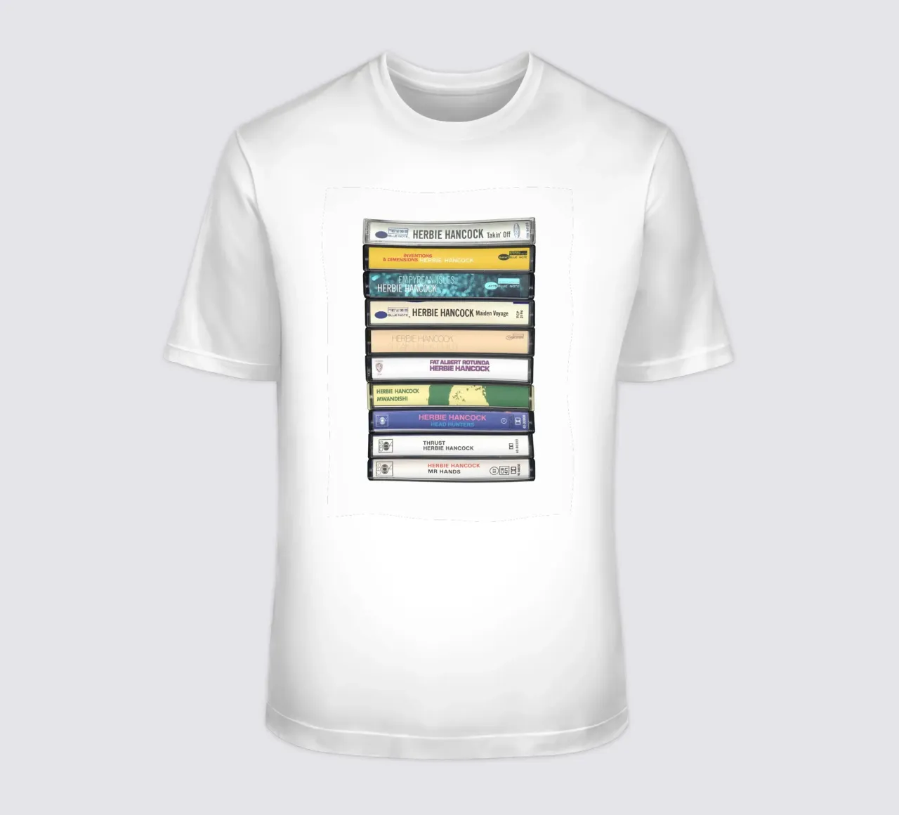 Herbie Hancock - Album raccolti - Stampa cassetta d'epoca t-shirt da MrMustardPrints