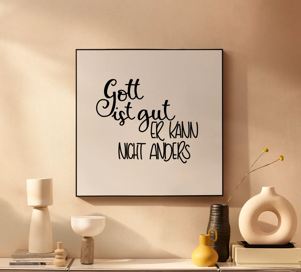 Gott ist gut,er kann nicht anders! Acryl-Glas von Letters of Love